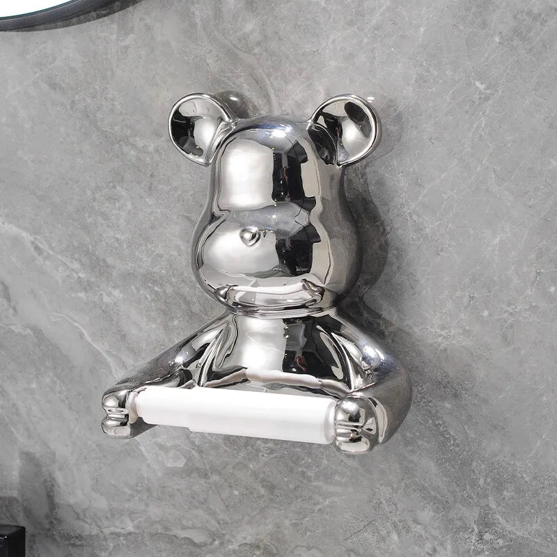 Suporte Papel Urso Prateado - IdealShop